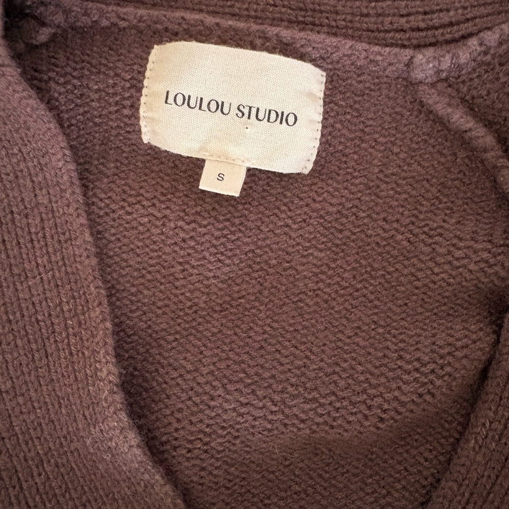 Loulou Studio Chocolate Brown Tiberine Cardigan Sweater Wool Cashmere S - Picture 9 of 9